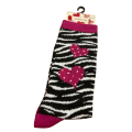 Zebra Heart Socks