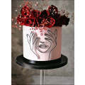 Q Line Art Abstract Acrylic Cake Topper