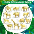 Realistic Plastic Gold Forest Wild Animal Cake Topper 12pcs