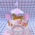 Carousel horse cardboard cake topper