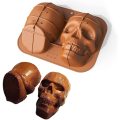 Large silicone mould chocolate 3D skull, 14x22cm depth 10.5cm