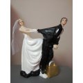 Bride and groom wedding cake topper, 11.5cm