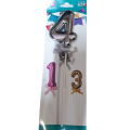 Number 4 Balloon cake topper, Silver