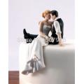 Wedding bride and groom cake topper 14cm-F