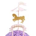 Carousel horse cardboard cake topper