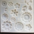 Flower soft silicone mould, top right daisy 4.5cm