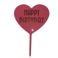 Nr153 Acrylic Cake Topper Happy Birthday Heart