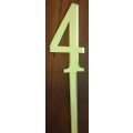 Gold Number 4 acrylic mirror cake topper, 7cm