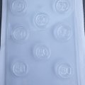 Hard Plastic Chocolate Mould Number 50 Plaque Disc 3.7cm, 0.5cm Deep