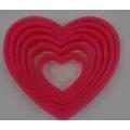 6 Valentine Heart cookie cutters