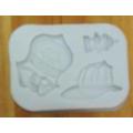 Fire department theme, police silicone mould, Hat 2.5x4cm, Badge 4.3cm
