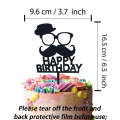 Nr113 Acrylic Cake Topper Happy Birthday Moustache