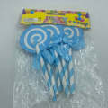 Blue Lollipop Cardboard Cake Topper