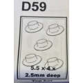 D59 Hard Plastic Chocolate Mould Regular Top Hats 5.5cmx4cmx2.5mm deep
