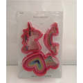 Ck-76 Plastic Unicorn Rainbow Heart Cookie Cutter