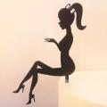 Nr137 Acrylic Cake Topper Barbie Silhouette Black