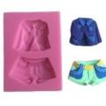 Silicone jacket and pants fondant mold size of mould 7x5cm