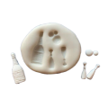Champagne bottle and glass bubbles silicone mould, bottle 3.7x1.3cm