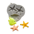 Starfish and fish silicone mould, fish 4.3x3.5cm