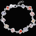 Lucky Silver - Silver Designer Austrian Crystal Bracelet - Multi Colour - LOCAL STOCK - LSB113