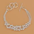 Lucky Silver - Silver Designer Small Balls Bracelet with Toggle Clasp - LOCAL STOCK - LSB133