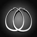 Lucky Silver - Silver Designer Large Oval Delicate Hoop Earrings - LOCAL STOCK - LSE001