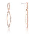 Lucky Silver - Silver Designer Sara 1.2ct CZ Rose Gold Teardrop Earrings - LOCAL STOCK - E01878A-C01