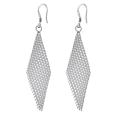 Lucky Silver - Silver Designer Mesh Dangle Earrings - LOCAL STOCK - LSE143
