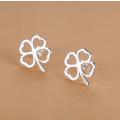 Lucky Silver - Silver Designer Four Leafed Clover Stud Earrings - LOCAL STOCK - LSE145