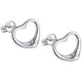 Lucky Silver- Silver Designer Open Heart Stud Earrings - LOCAL STOCK - LSE190