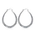 Lucky Silver - Silver Designer Oval Hoop Paved Earrings _ LOCAL STOCK - LSE294