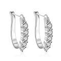 Lucky Silver - Silver Designer Hoop Earrings with Swarovski Crystals - LOCAL STOCK - LSE312