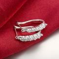 Lucky Silver - Silver Designer Hoop Earrings with Swarovski Crystals - LOCAL STOCK - LSE312