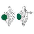 Lucky Silver - Silver Designer Stud Earrings - Green - LOCAL STOCK