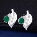 Lucky Silver - Silver Designer Stud Earrings - Green - LOCAL STOCK