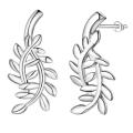Lucky Silver - Silver Designer Delicate Leaf Stud Earrings - LOCAL STOCK - LSE445