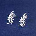 Lucky Silver - Silver Designer Delicate Leaf Stud Earrings - LOCAL STOCK - LSE445