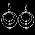 Lucky Silver - Silver Designer 3 Hoop Dangle Earrings - LOCAL STOCK - LSE541