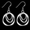 Lucky Silver - Silver Designer 3 Ring Earrings - LOCAL STOCK - LSE542