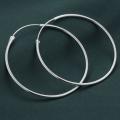 Lucky Silver - Silver Designer Thin Round Hoop Earrings - LOCAL STOCK - LSE570