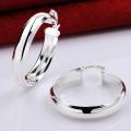 Lucky Silver - Silver Designer Smooth Hoop Earrings - LOCAL STOCK - LSE595