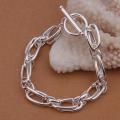 Lucky Silver - Silver Designer Double Oval Round Link Bracelet with Toggle Clasp - LOCAL STOCK - ...