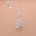 Lucky Silver - Silver Designer Exotic Flower Single Pendant Necklace - LOCAL STOCK - LSN026