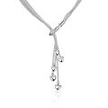 Lucky Silver - Silver Designer 5 String Lariat Necklace - Heart pendants - LOCAL STOCK - LSN092
