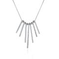 Lucky Silver - Silver Designer Hanging Bars Necklace with Snake Chain - LOCAL STOCK - LSN094