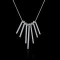 Lucky Silver - Silver Designer Hanging Bars Necklace with Snake Chain - LOCAL STOCK - LSN094