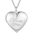 Lucky Silver - Silver Designer Heart "I Love You" Locket Necklace - LOCAL STOCK - LSN1352