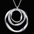 Lucky Silver - Silver Designer Three Ring Necklace - LOCAL STOCK - LSN200