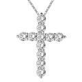 Lucky Silver - Silver Designer Cross Necklace with Swarovski Crystal - LOCAL STOCK - LSN296
