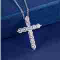 Lucky Silver - Silver Designer Cross Necklace with Swarovski Crystal - LOCAL STOCK - LSN296